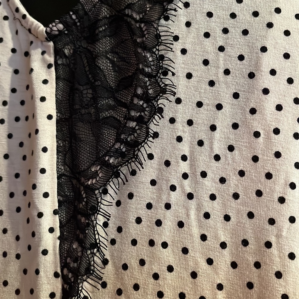 NWOT Polka Dot & Lace Baby Doll Tank - Picture 7 of 9
